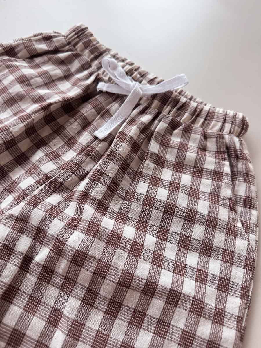 Pop's Bermuda Shorts | Brown Tartan: 6/7Y