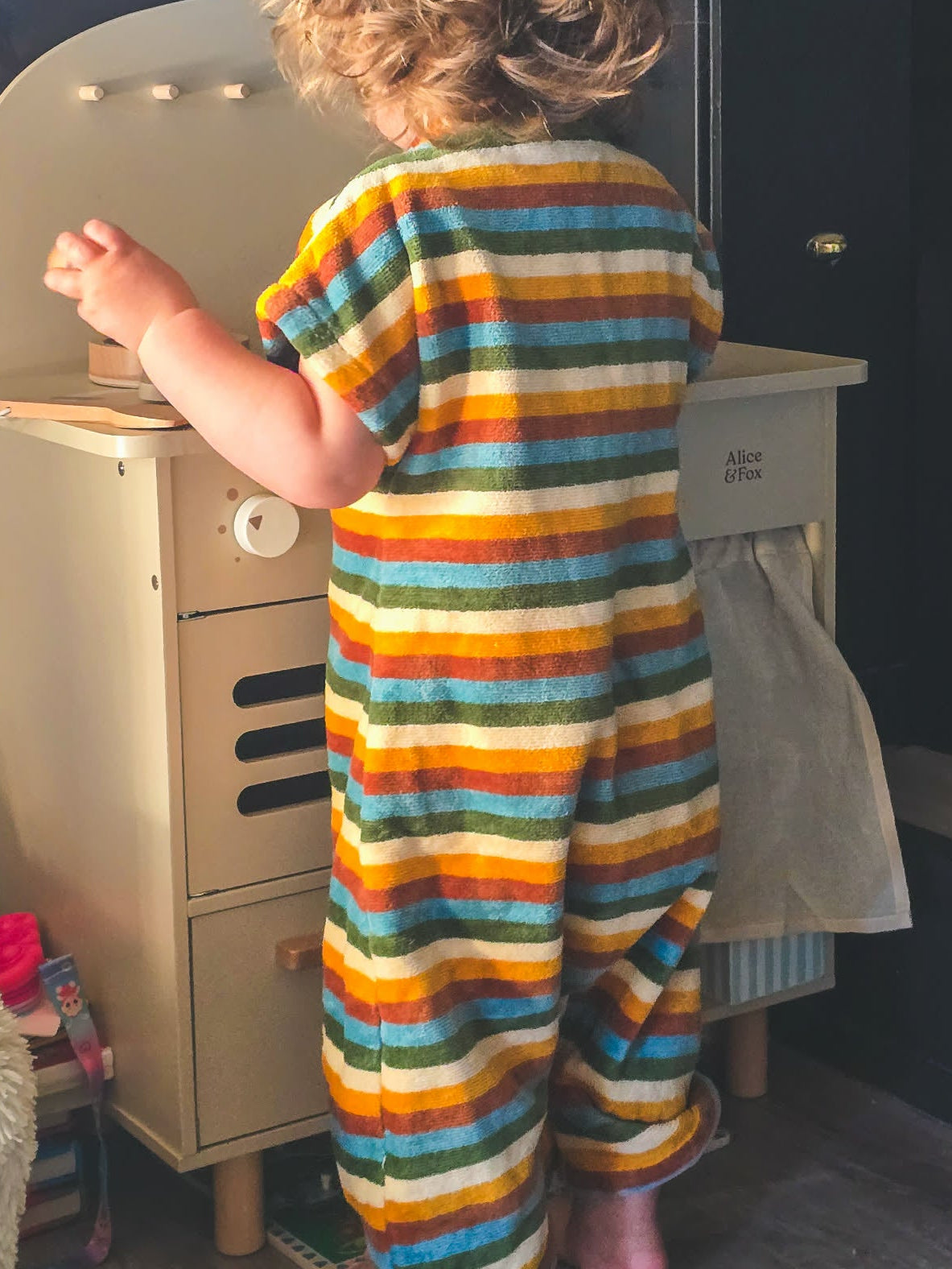 Rainbow stripete frotté-romper