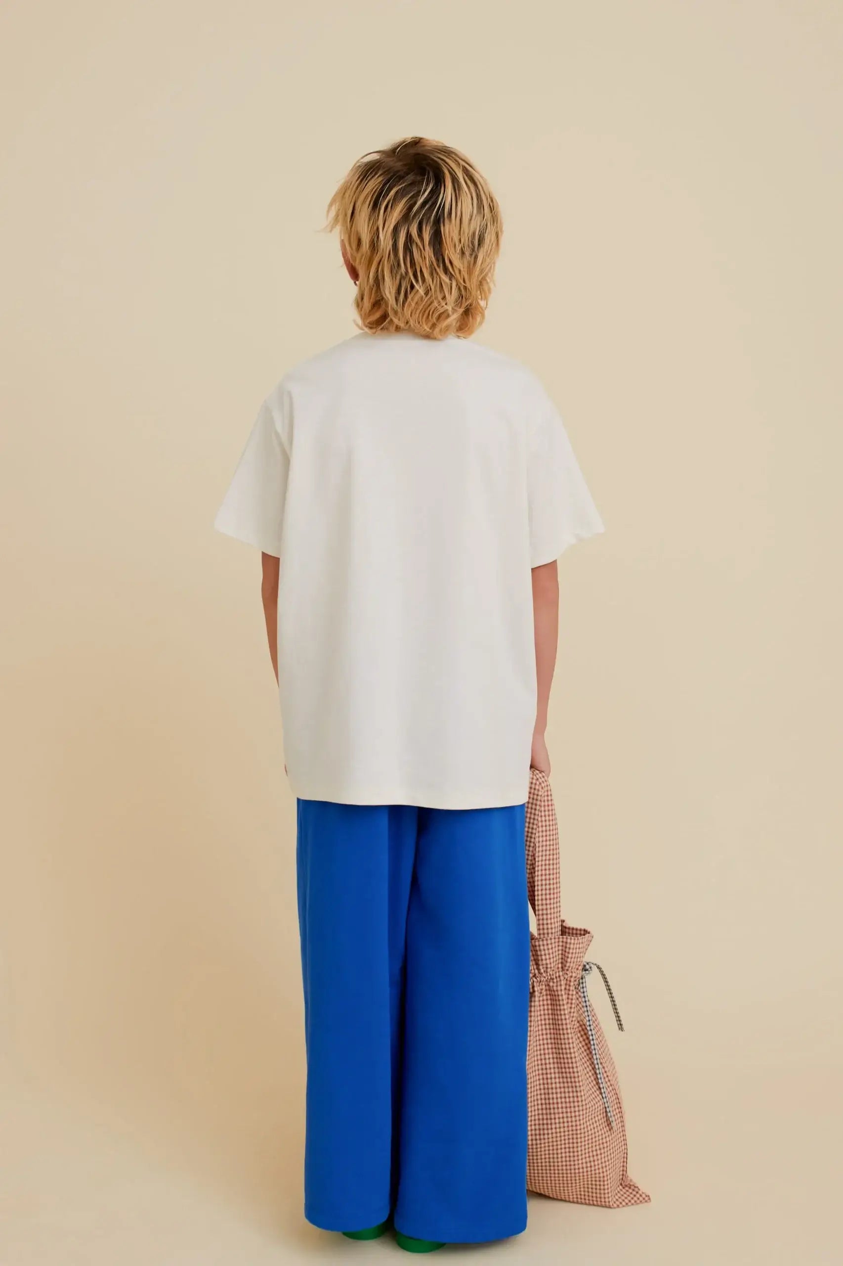 Wide-leg bukser med solbroderi